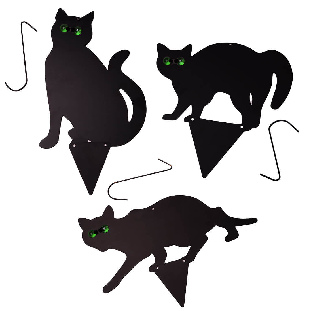 Black Cat Silhouette For Garden | Cat With Scary Eyes - DIVCHI