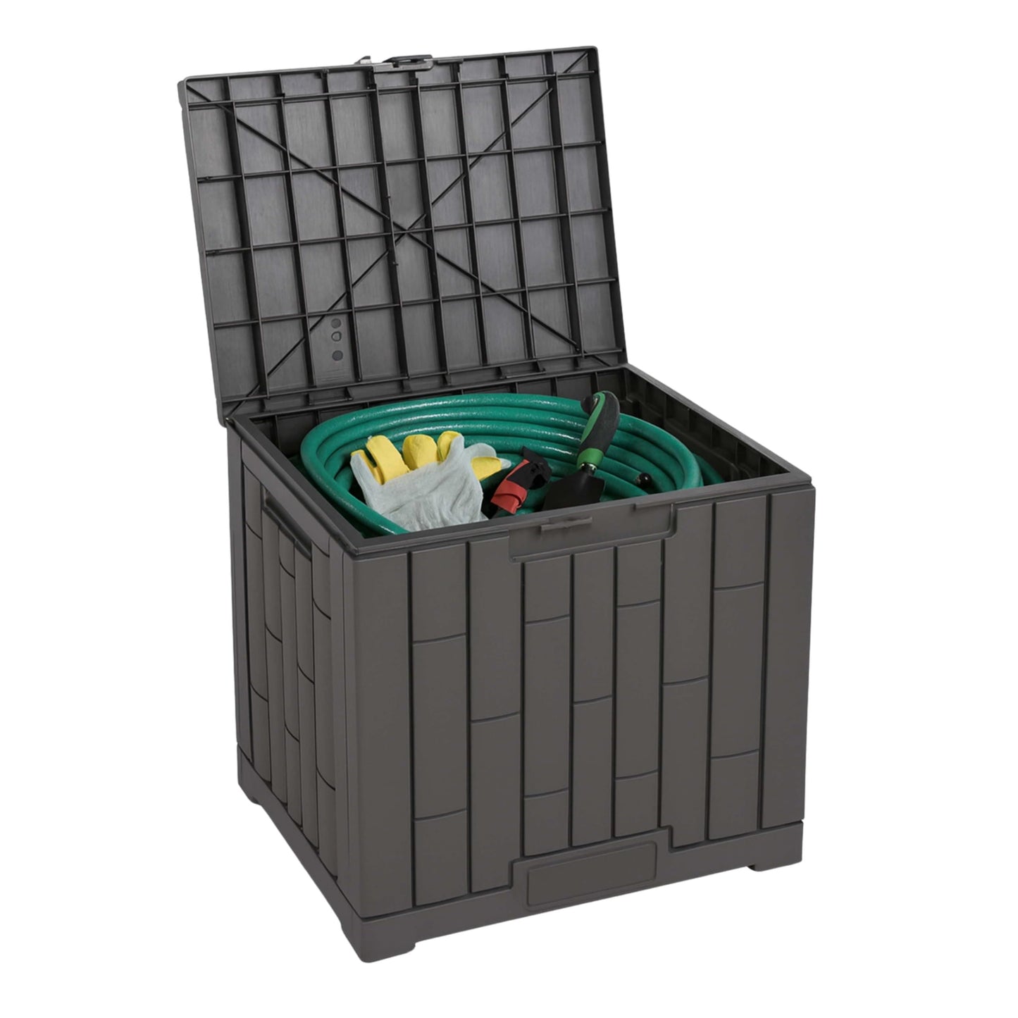 DIVCHI Outdoor Storage Box Waterproof Deck Box for Garden Tools Patio Cushions and Pool Accessories Lockable Easy Assembly Versatile Bench or Table (30 Gallon)