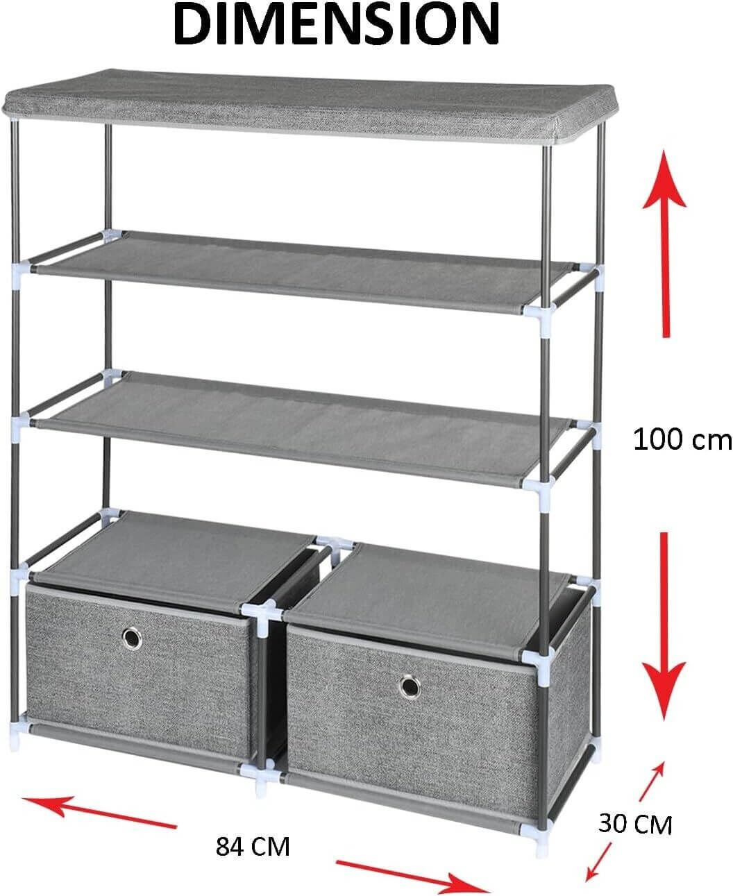 4 Tier Shoe Rack | Shoe Rack With Drawers | 4 Tier Metal Shoe Rack
