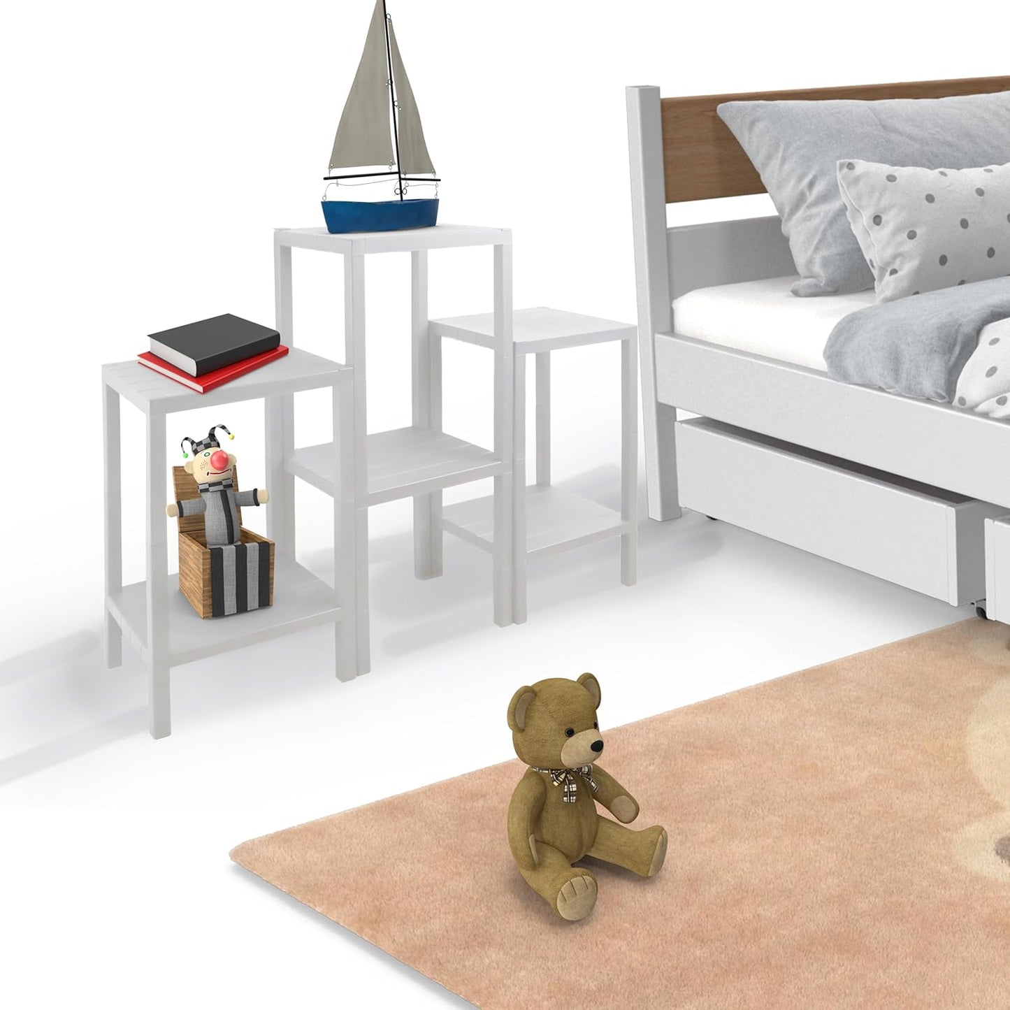 Side Tables Storage Coffee Bedside Table Perfect for Small Narrow Space - DIVCHI