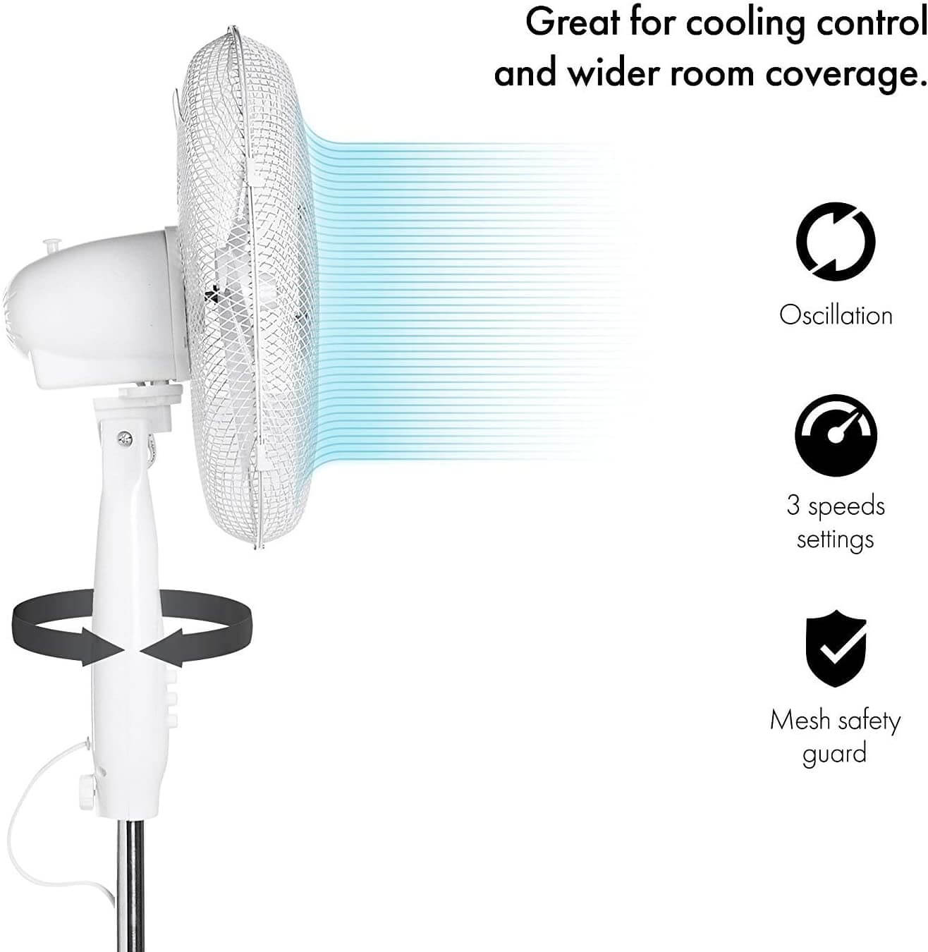 Oscillating Quiet Fan | Pedestal Electric Fan | Fan Pedestal - DIVCHI