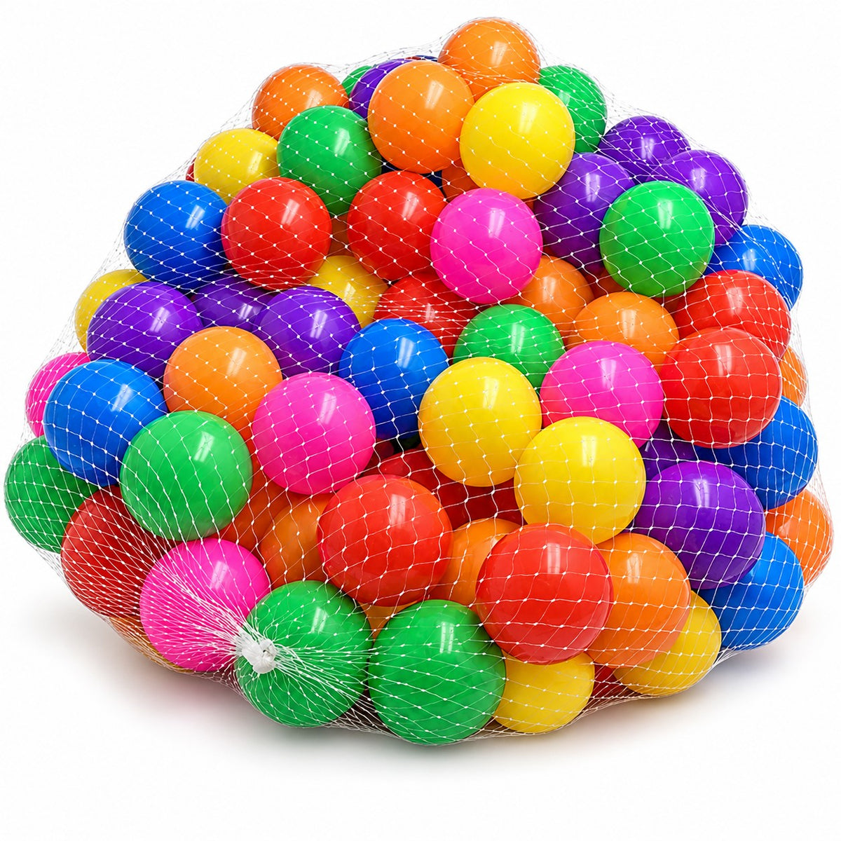 DIVCHI multicolour soft play balls in 8 bright colours in a net bag