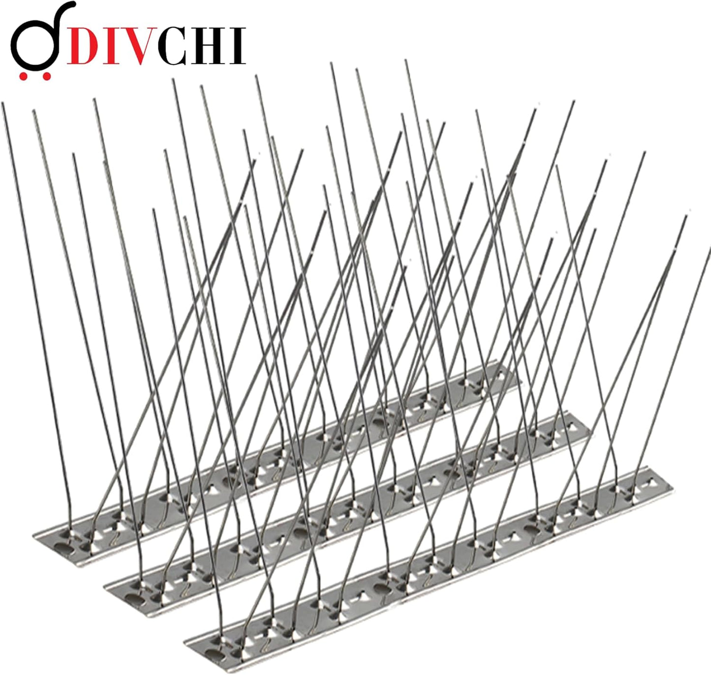 DIVCHI Birds Spikes With Stainless Steel Base, 5M (22.4ft) Pigeon And Crows Spikes Deterrent, Anti-Pigeon Spikes, Cats Repellent Spikes for Gardens, And Roofs