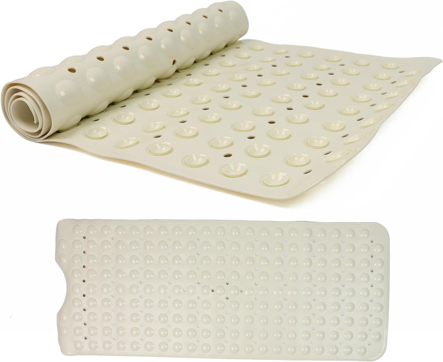 100 x 40 cm Shower Bath Mat Non Slip Anti Mould & Mildew With Strong Suction Cups Grip And Drain Holes - DIVCHI