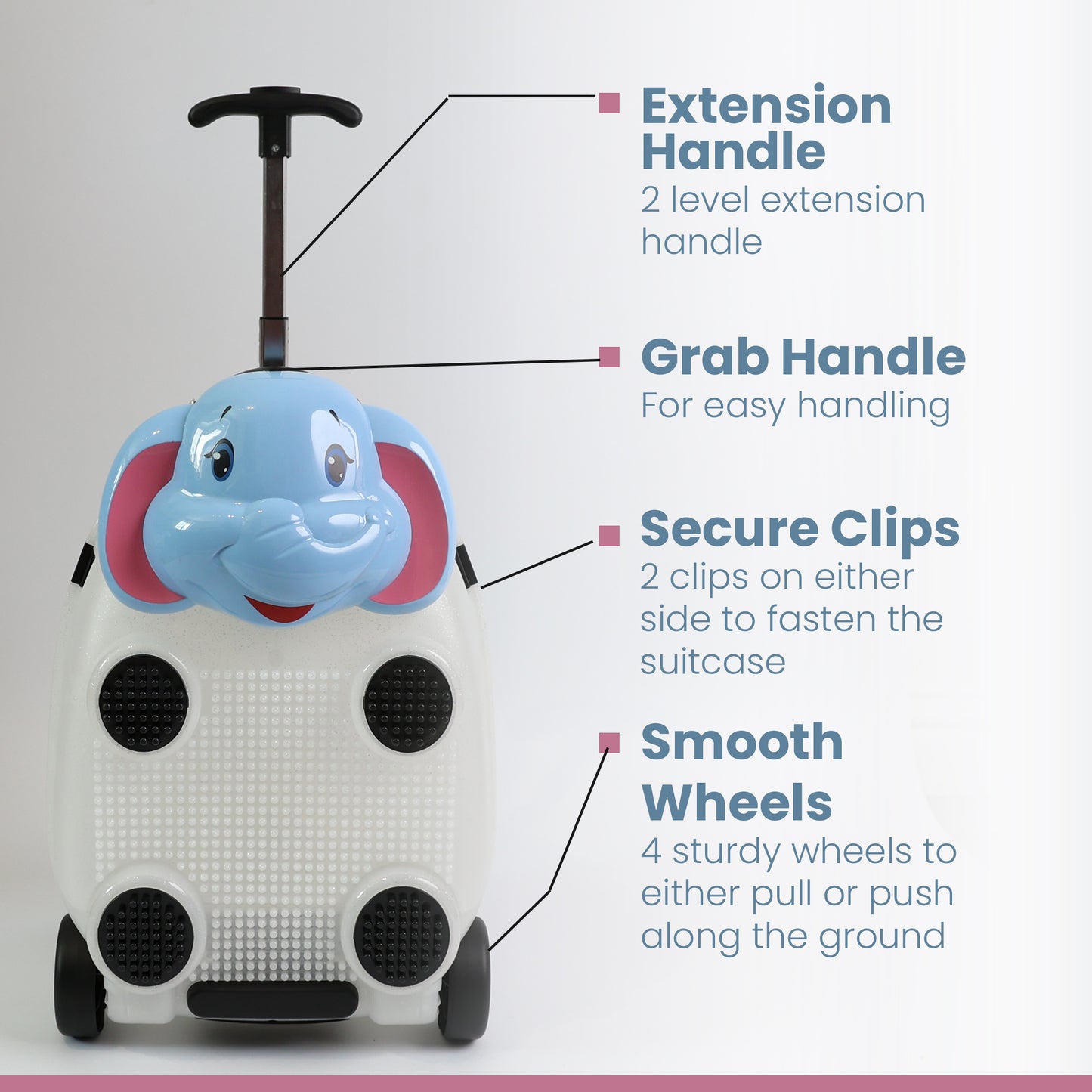Kids Luggage Bag Holiday Travel Suitcase for Boys & Girls, Carry-On or Pull-Along School Trolley
