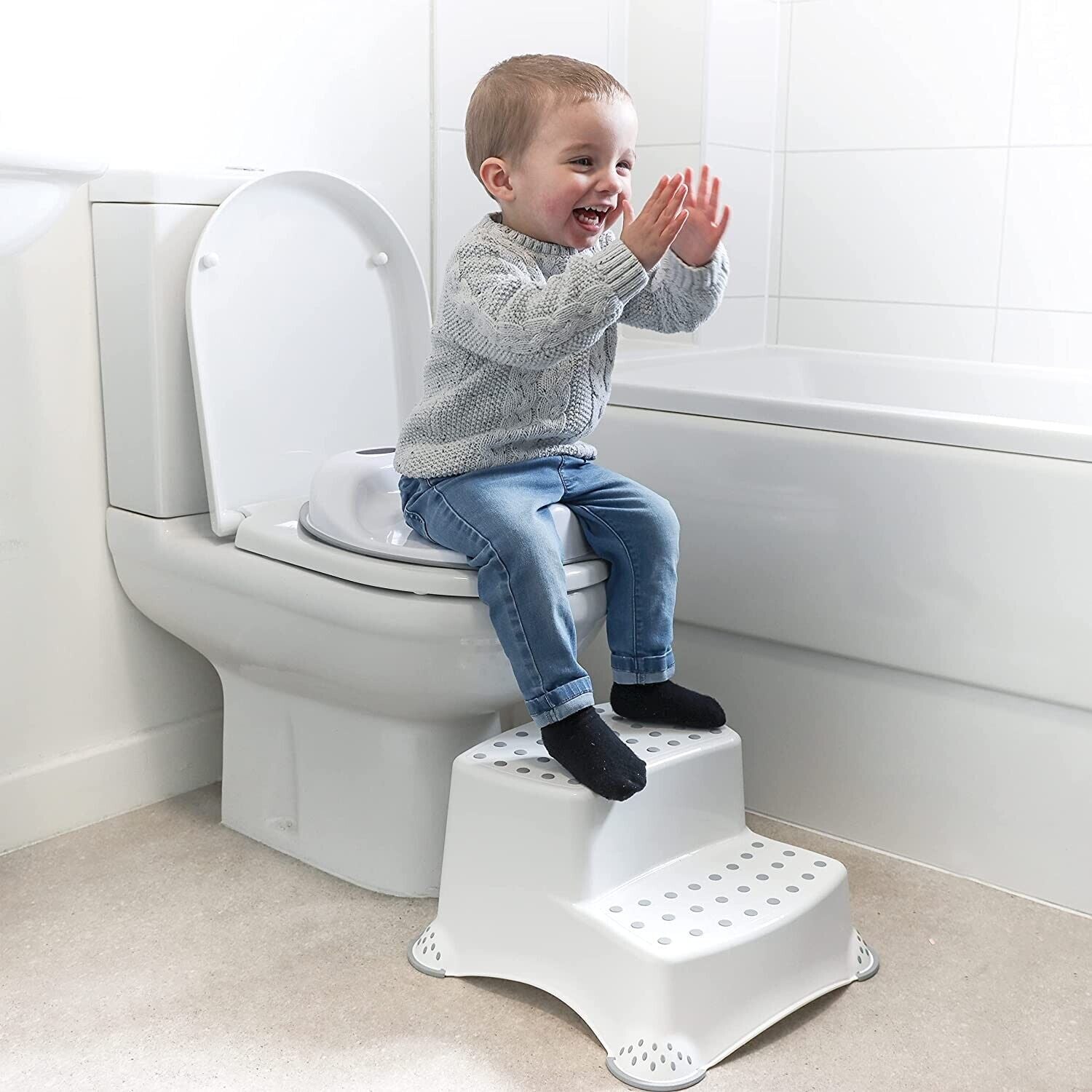 DIVCHI Toddler Two Steps Stools Anti Slip Stool Potty Training For Bathroom - DIVCHI