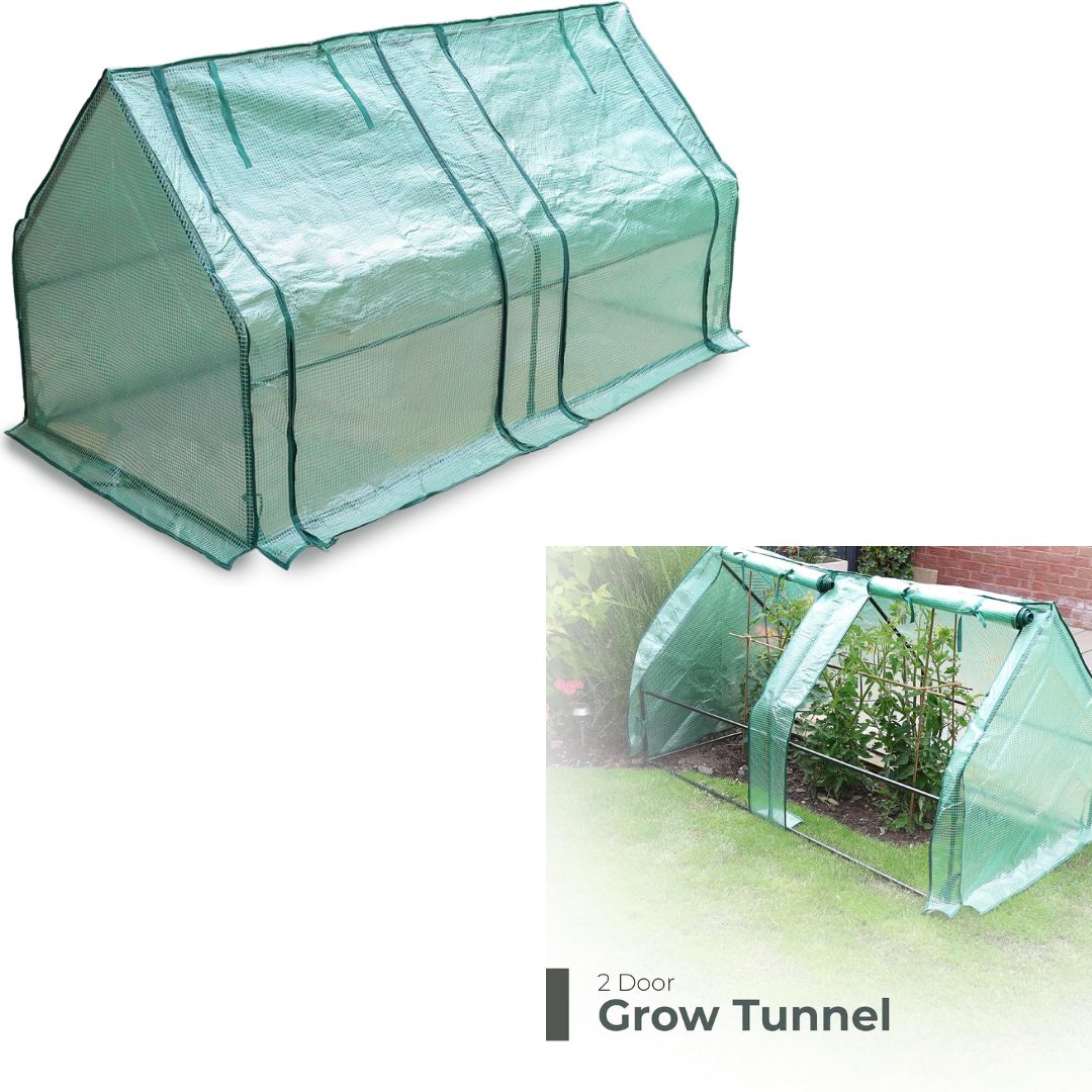 Mini Greenhouse Grow Tunnel With 2 Zipper Doors Vegetable Growhouse Plants Tent - DIVCHI