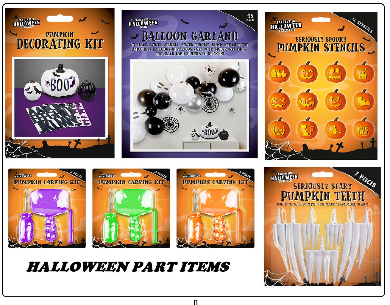 Halloween Kit With Carving Tools, Stencils,Ballon Garland,Decorating Stickers - DIVCHI