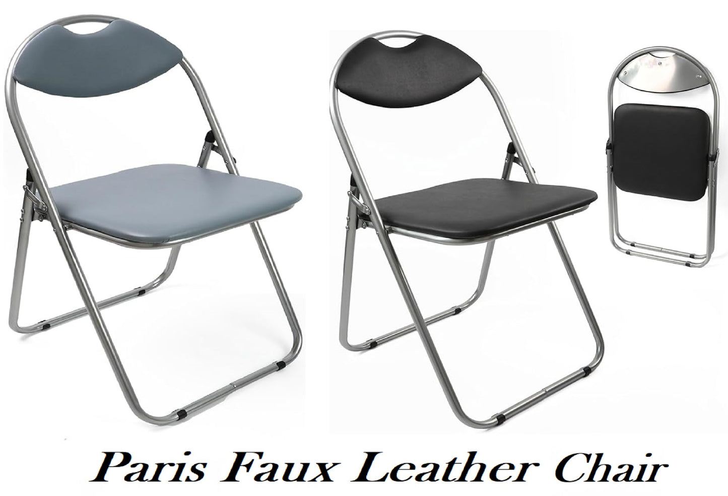 Folding Paris Faux Leather Chair Easy Storage Comfy And Durable