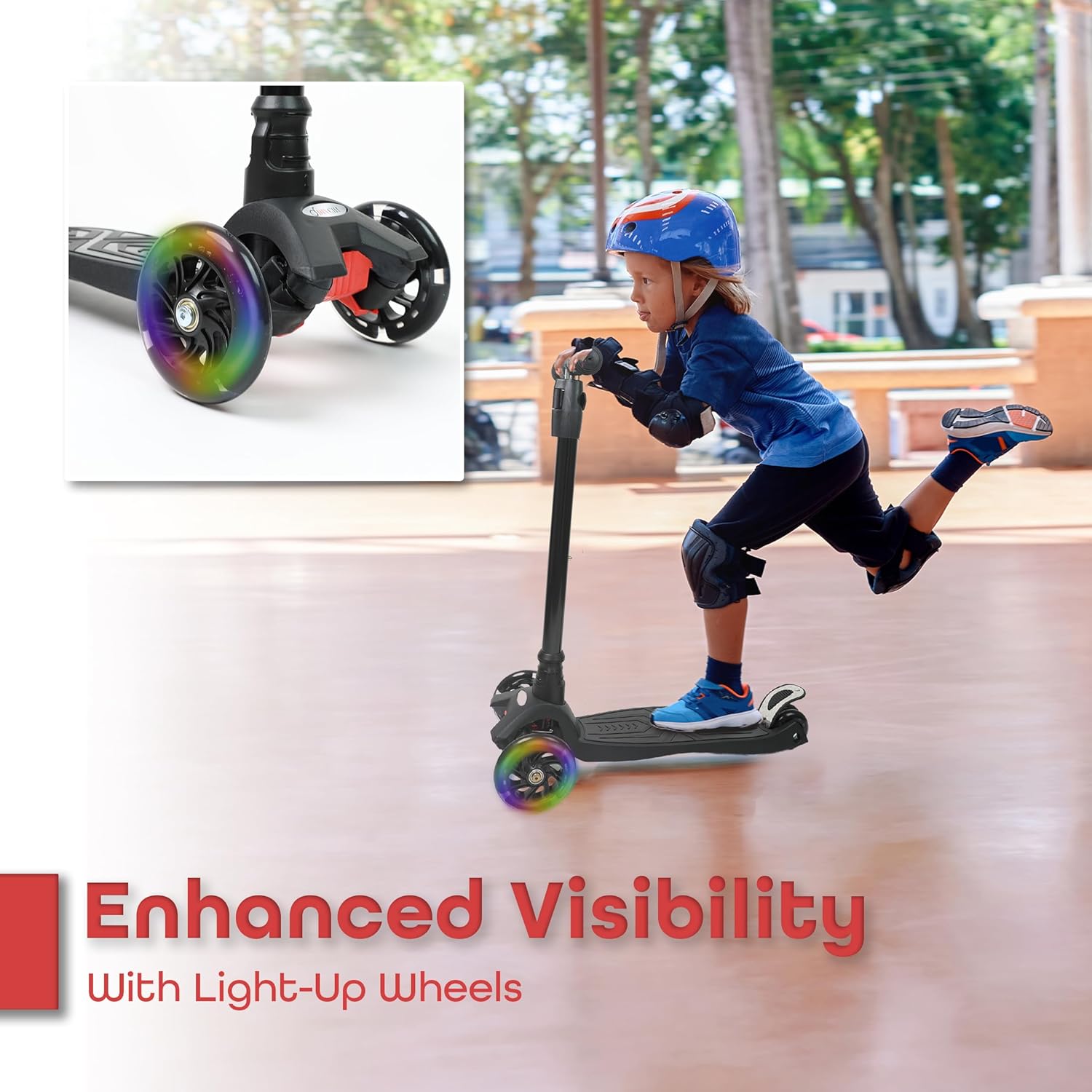 Scooter For Kids 3 Wheel Scooter For Girls & Boys, Kick Scooter With 4 Adjustable Height, Lean To Steer, Light Up Wheels Push Scooter For Children - DIVCHI