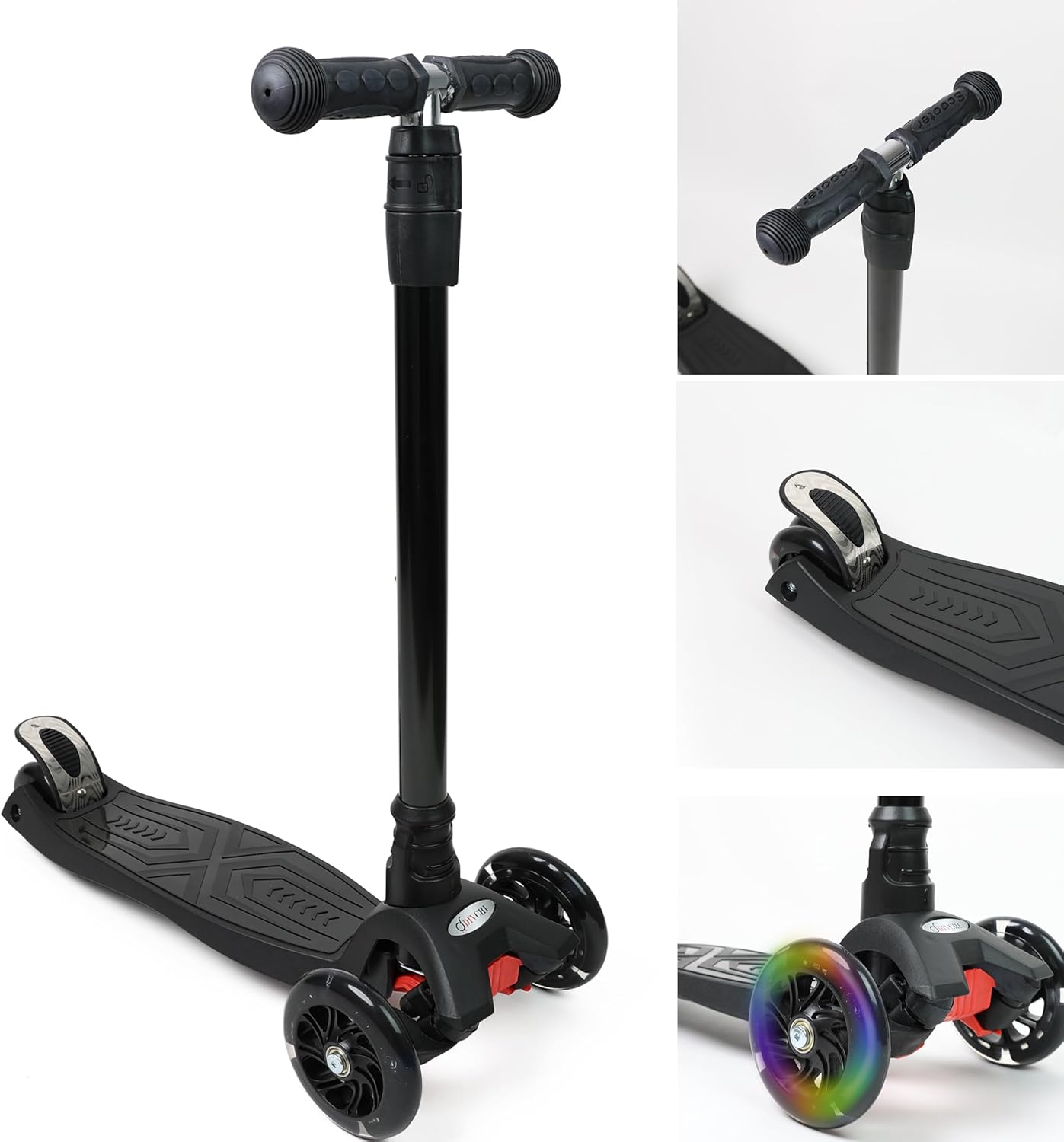 Scooter For Kids 3 Wheel Scooter For Girls & Boys, Kick Scooter With 4 Adjustable Height, Lean To Steer, Light Up Wheels Push Scooter For Children - DIVCHI