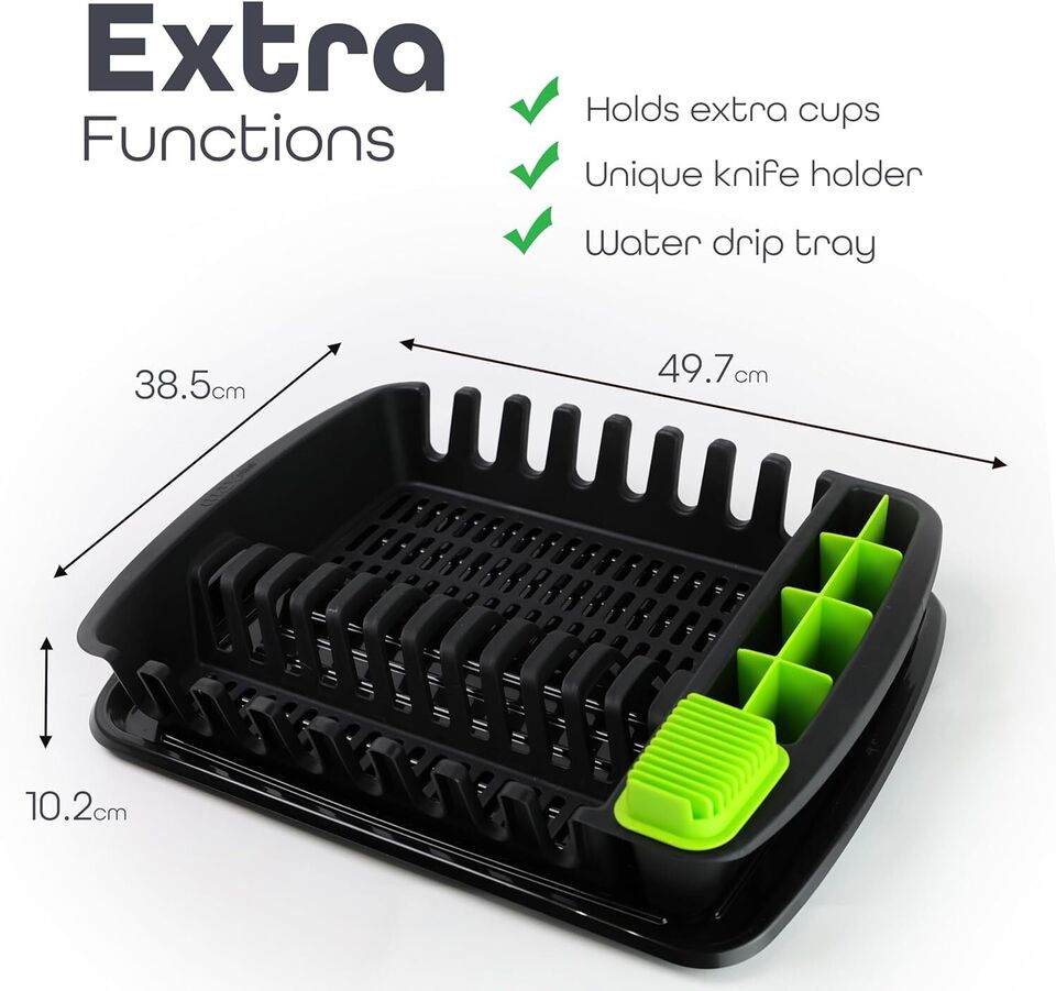 Plastic Dish Drying Rack Sink Drainer Cutlery Cup Utensil Holder For Kitchen - DIVCHI