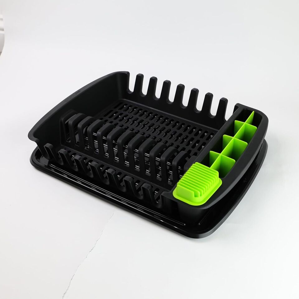 Plastic Dish Drying Rack Sink Drainer Cutlery Cup Utensil Holder For Kitchen - DIVCHI