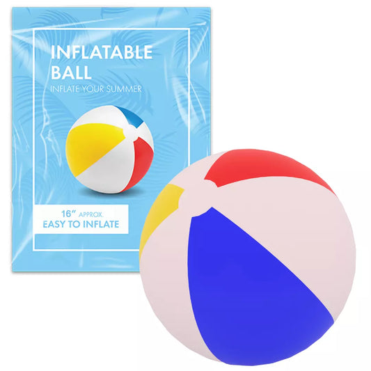 16"Inch Inflatable Beach Ball Perfect for Pool Group Activities & Games - DIVCHI