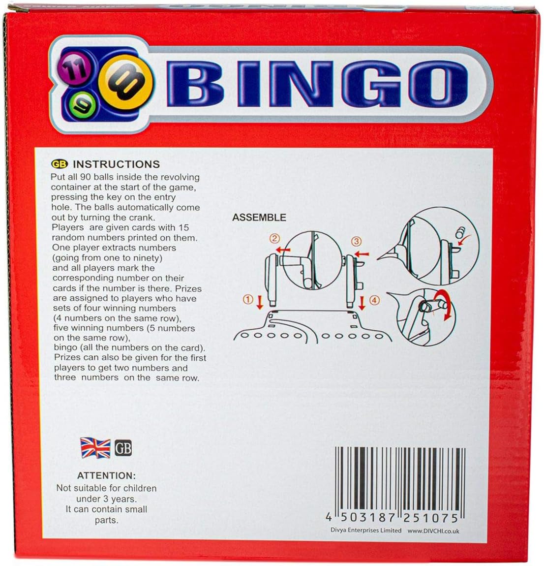 Bingo Game Set - Complete with Bingo Balls, and Bingo Cards, Bingo machine - DIVCHI