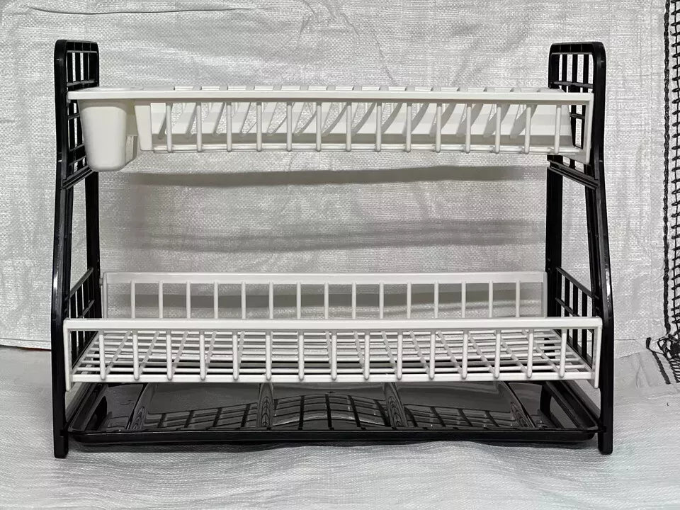 2-Tier Dish Drying Rack Large Capacity Drainer, Utensil Holder, Drain board - DIVCHI