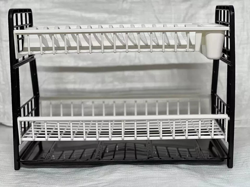 2-Tier Dish Drying Rack Large Capacity Drainer, Utensil Holder, Drain board - DIVCHI