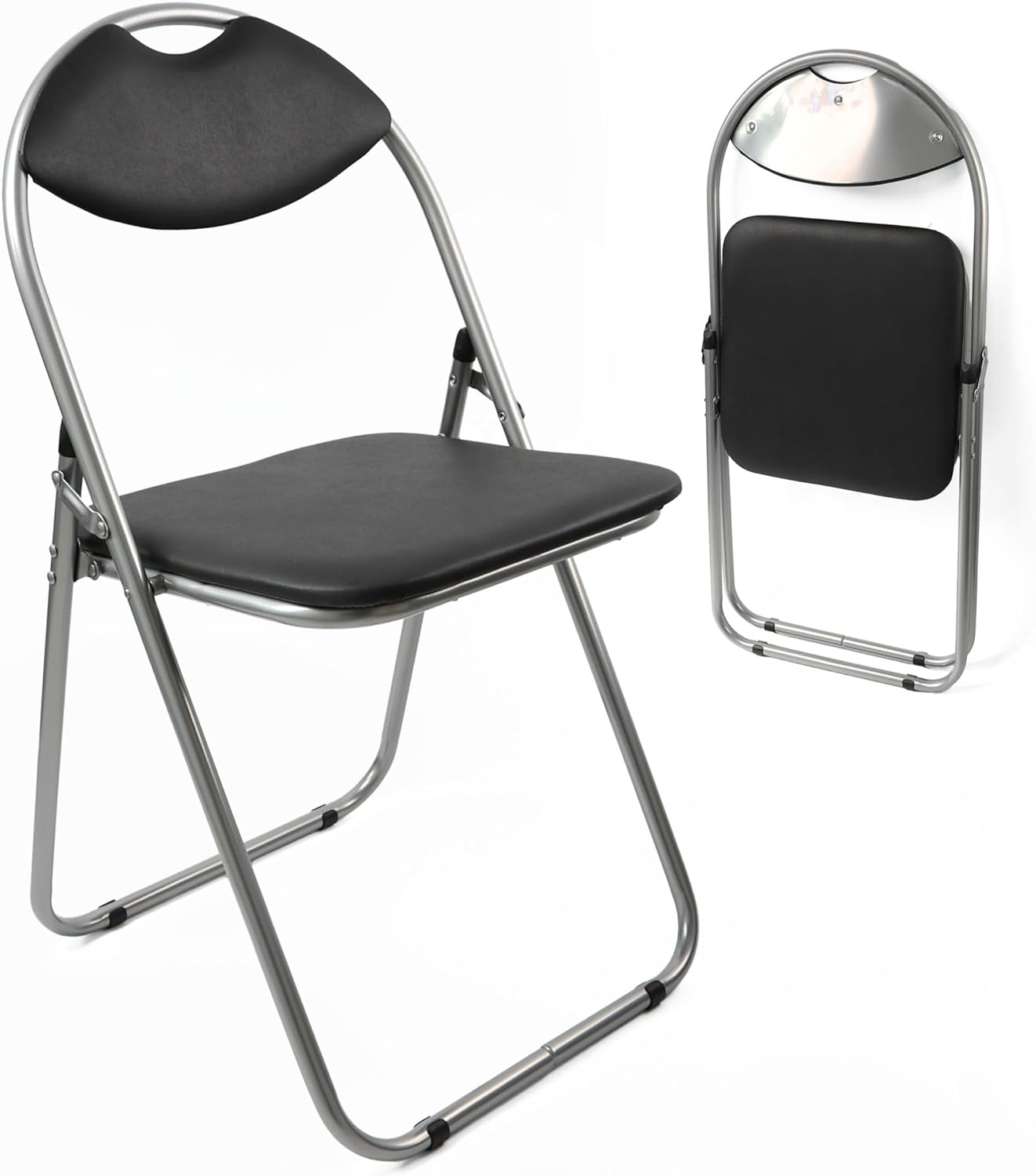 Folding Paris Faux Leather Chair Easy Storage Comfy And Durable