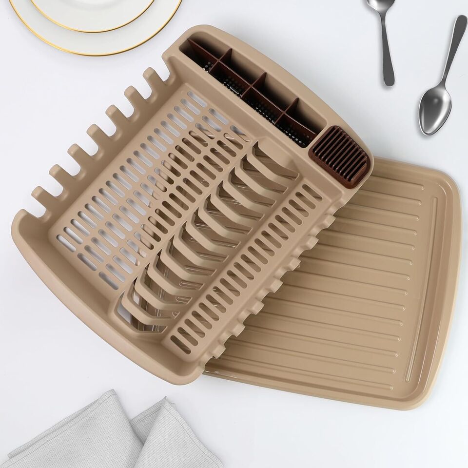 Plastic Dish Drying Rack Sink Drainer Cutlery Cup Utensil Holder For Kitchen - DIVCHI