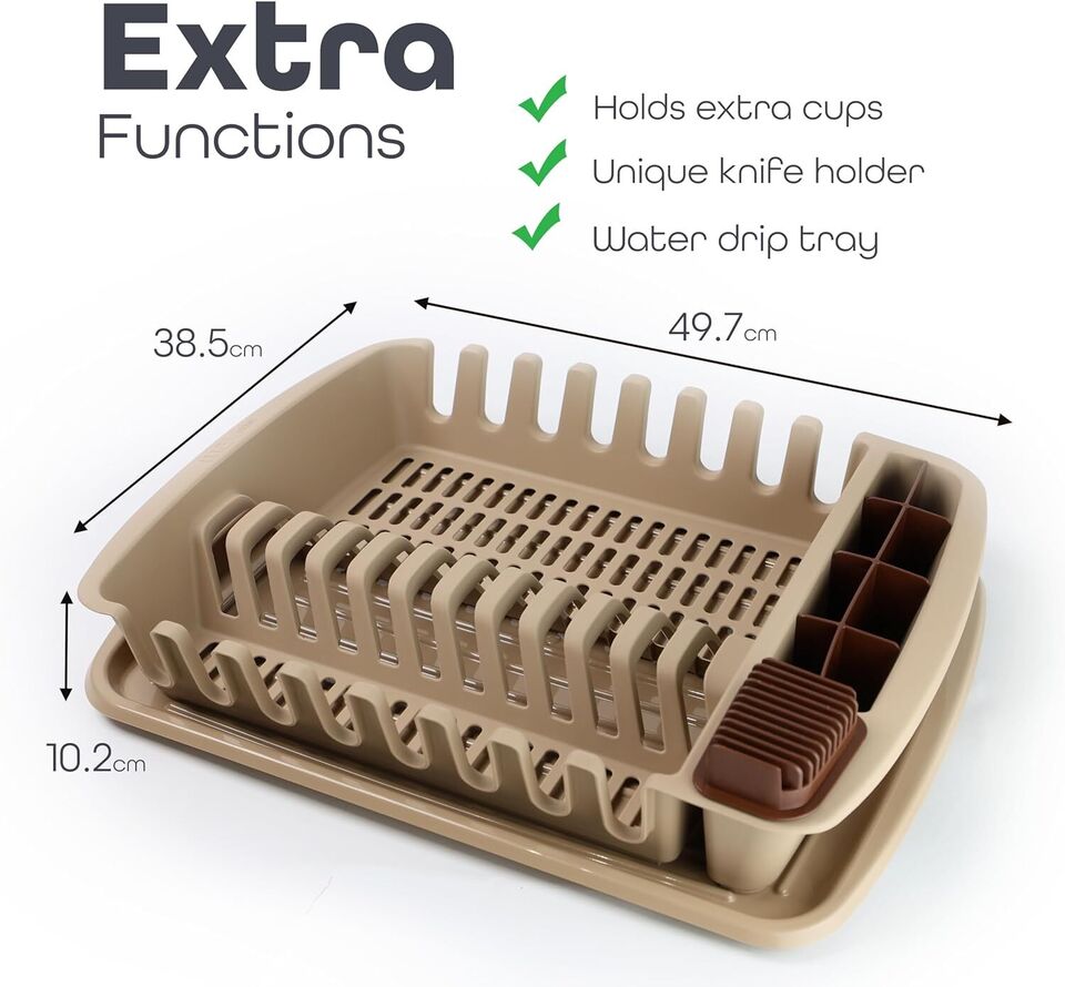 Plastic Dish Drying Rack Sink Drainer Cutlery Cup Utensil Holder For Kitchen - DIVCHI