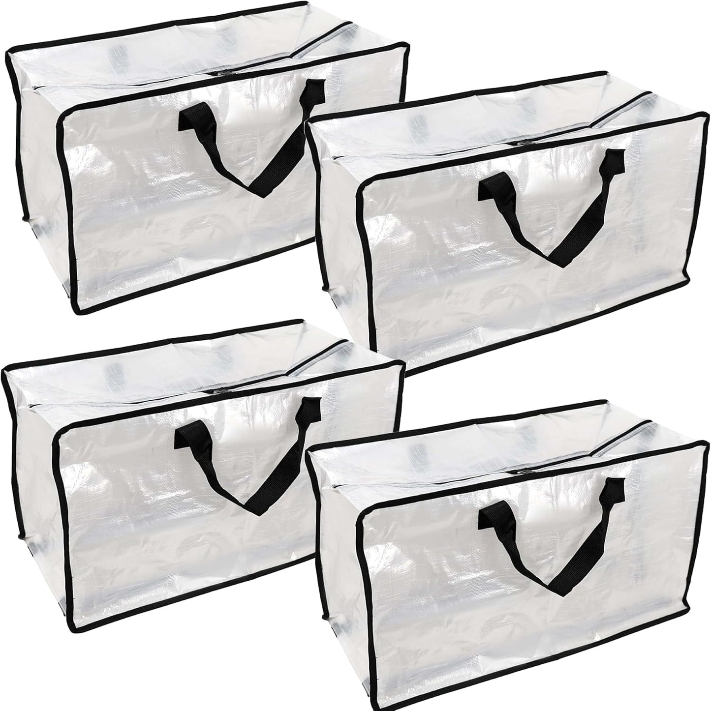 DIVCHI 4 Pack Storage Bags Packing Organizer with Zips And Handles Moving Bags For Moving Clothes Bedding Duvet Toys, Under Bed, Laundry Storage Packing Boxes