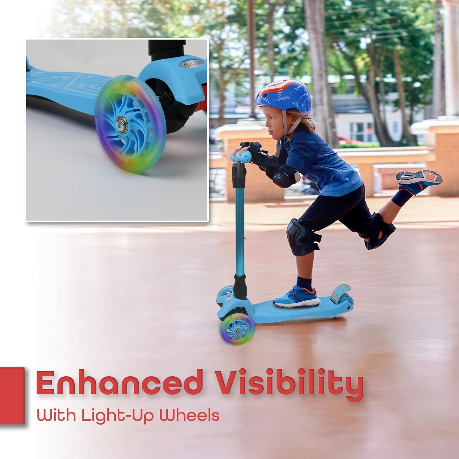 Scooter For Kids 3 Wheel Scooter For Girls & Boys, Kick Scooter With 4 Adjustable Height, Lean To Steer, Light Up Wheels Push Scooter For Children - DIVCHI