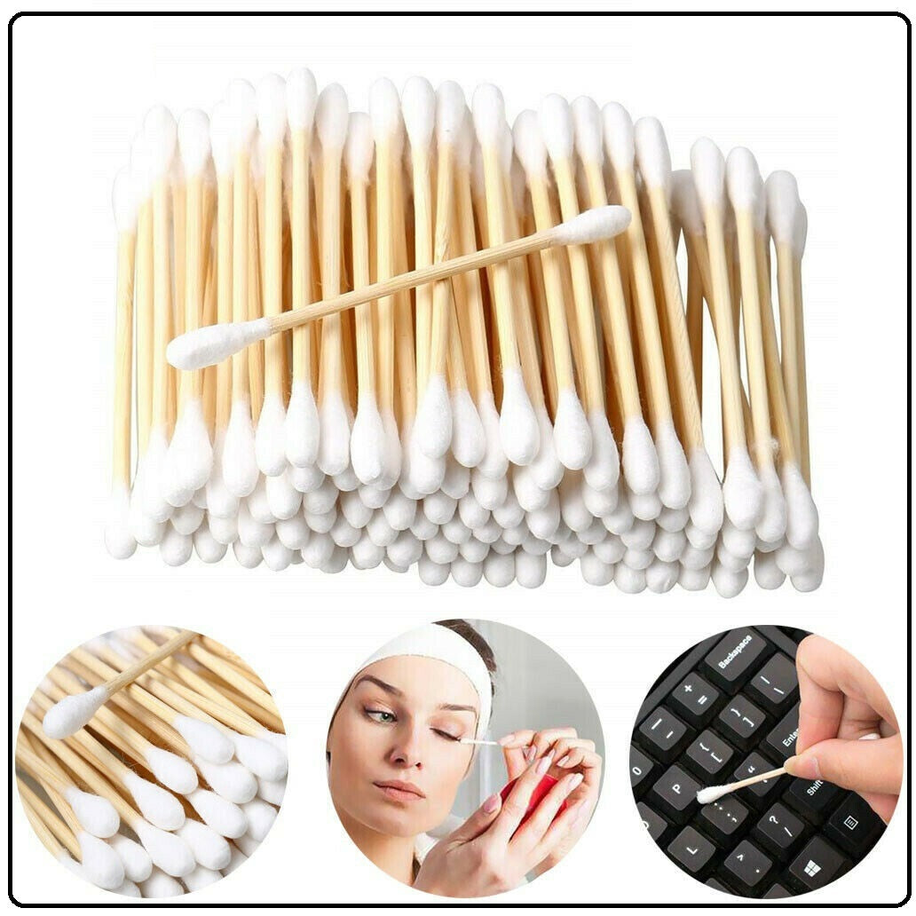 Bamboo Cotton Buds Wood Natural Biodegradable Eco Friendly Swabs Ear Buds - DIVCHI