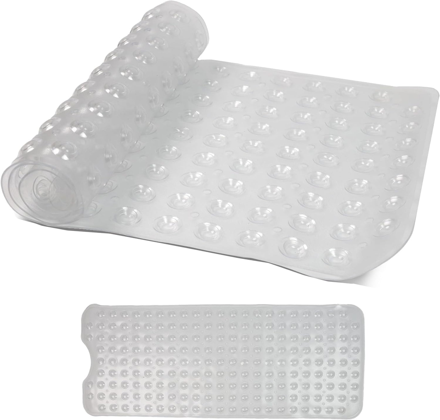 100 x 40 cm Shower Bath Mat Non Slip Anti Mould & Mildew With Strong Suction Cups Grip And Drain Holes - DIVCHI