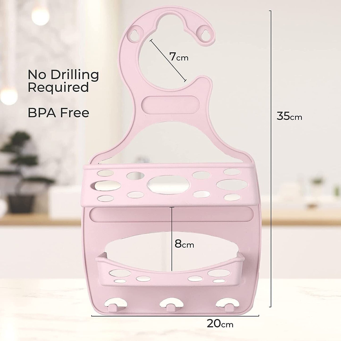 DIVCHI Bathroom Caddy Basket Plastic Hanging Shower Organizer No Drilling - DIVCHI