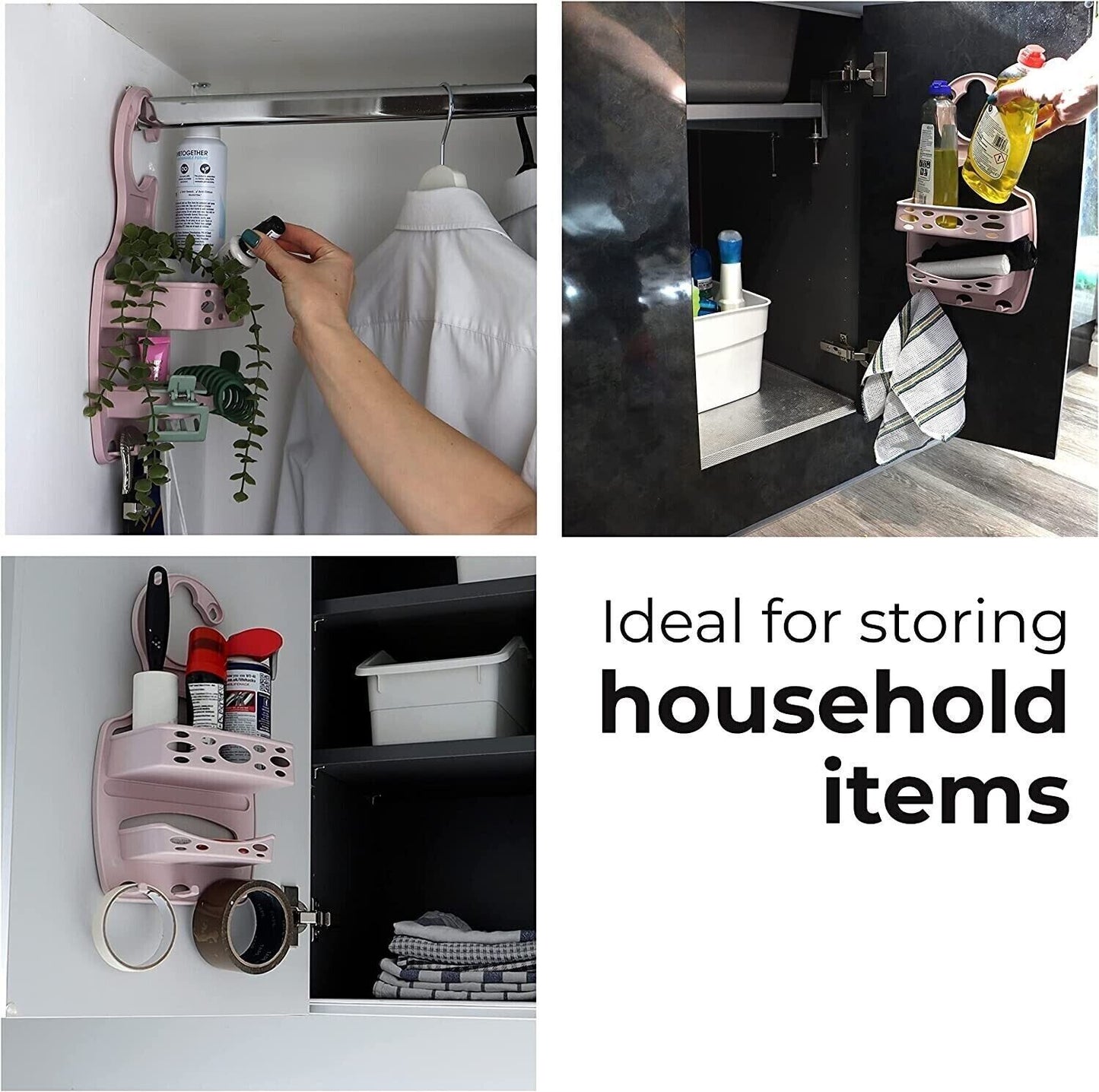 DIVCHI Bathroom Caddy Basket Plastic Hanging Shower Organizer No Drilling - DIVCHI