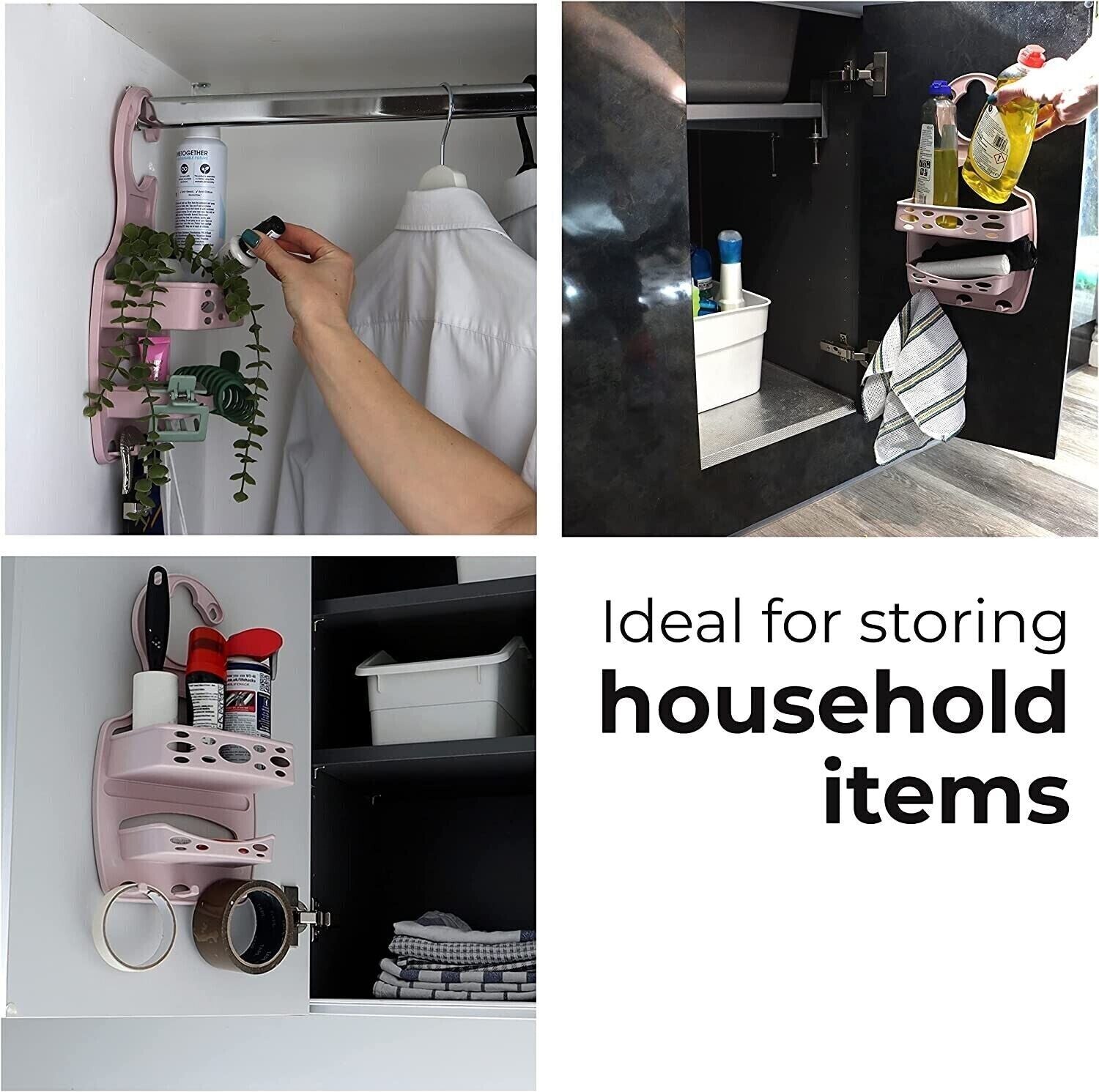 DIVCHI Bathroom Caddy Basket Plastic Hanging Shower Organizer No Drilling - DIVCHI