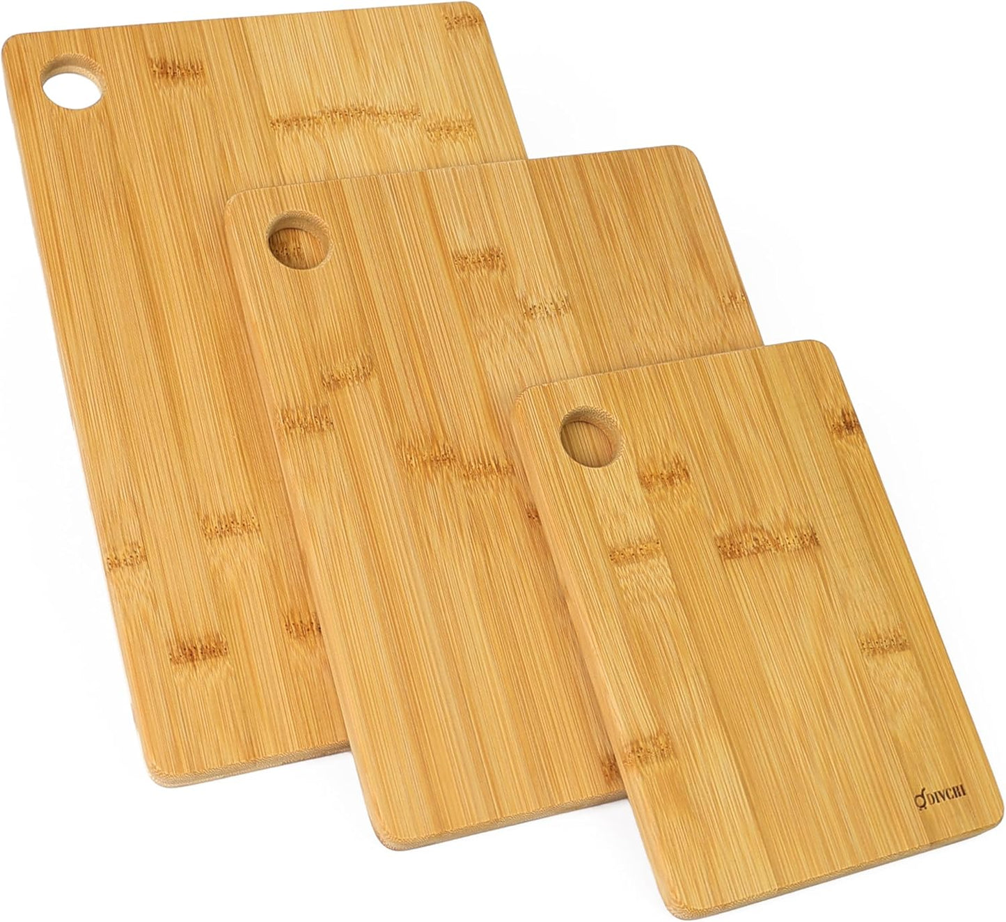 DIVCHI Premium Wooden Chopping Boards - 3 Piece Cutting Board Set - 33x22cm | 28x22cm | 22x15cm - Ideal for Carving Meat, Cutting Vegetables, Cheeses and Bread - DIVCHI