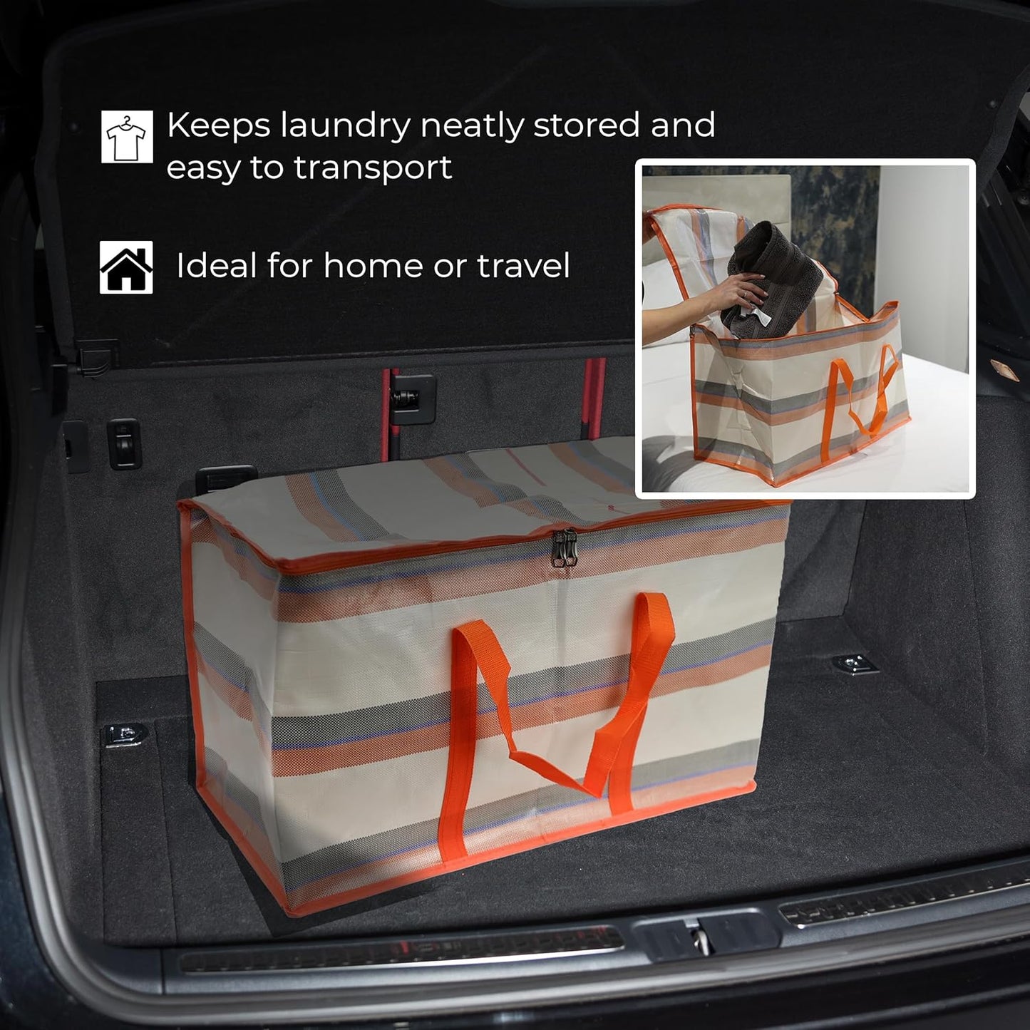 DIVCHI 4 Pack Storage Bags Packing Organizer with Zips And Handles Moving Bags For Moving Clothes Bedding Duvet Toys, Under Bed, Laundry Storage Packing Boxes