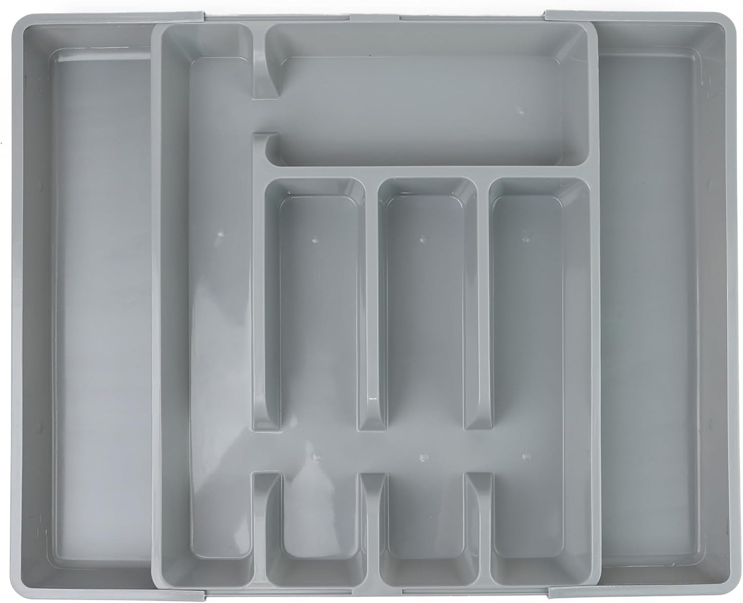 DIVCHI Cutlery Drawer Organiser Expandable Utensil Tray for Kitchen, Adjustable Silverware and Flatware Holder, Compact Plastic Storage for Spoons Forks Knives, Large - DIVCHI