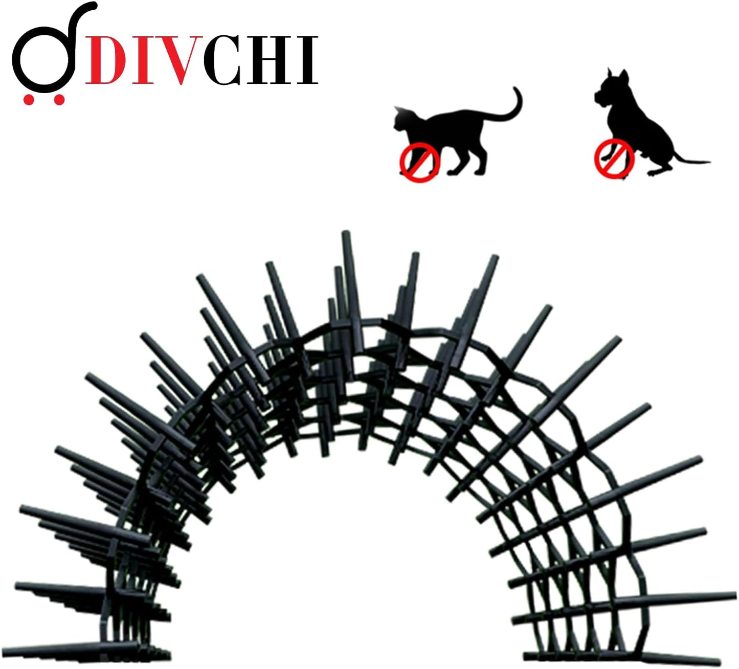 DIVCHI 12pcs 20 * 15cm Cat Scat Mat With Spikes, Anti Cat Spikes With Pegs, Cat Repellent Mat With 8pcs U Shape Pegs, Plastic Dig Stopper For Cats, Prickle Stirps Pet Deterrent For Indoor And Outdoor