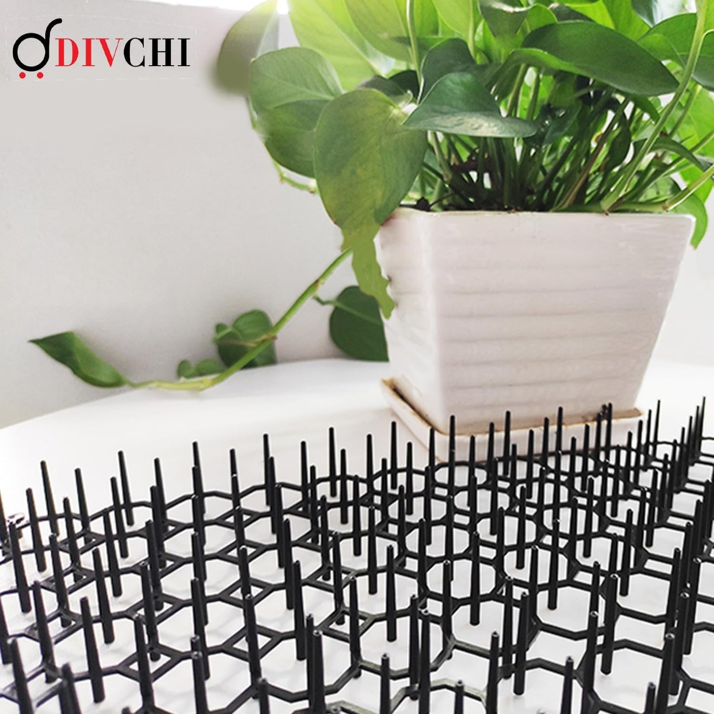 DIVCHI 12pcs 20 * 15cm Cat Scat Mat With Spikes, Anti Cat Spikes With Pegs, Cat Repellent Mat With 8pcs U Shape Pegs, Plastic Dig Stopper For Cats, Prickle Stirps Pet Deterrent For Indoor And Outdoor