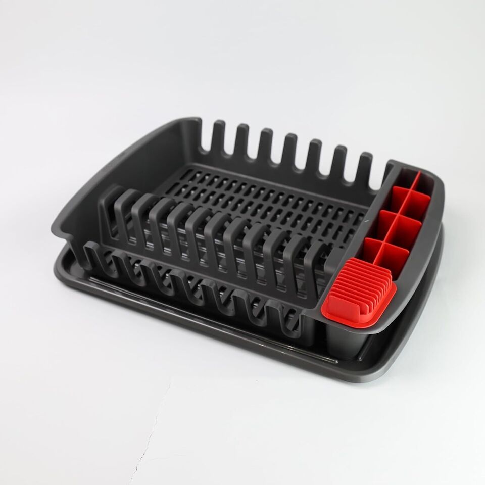 Plastic Dish Drying Rack Sink Drainer Cutlery Cup Utensil Holder For Kitchen - DIVCHI