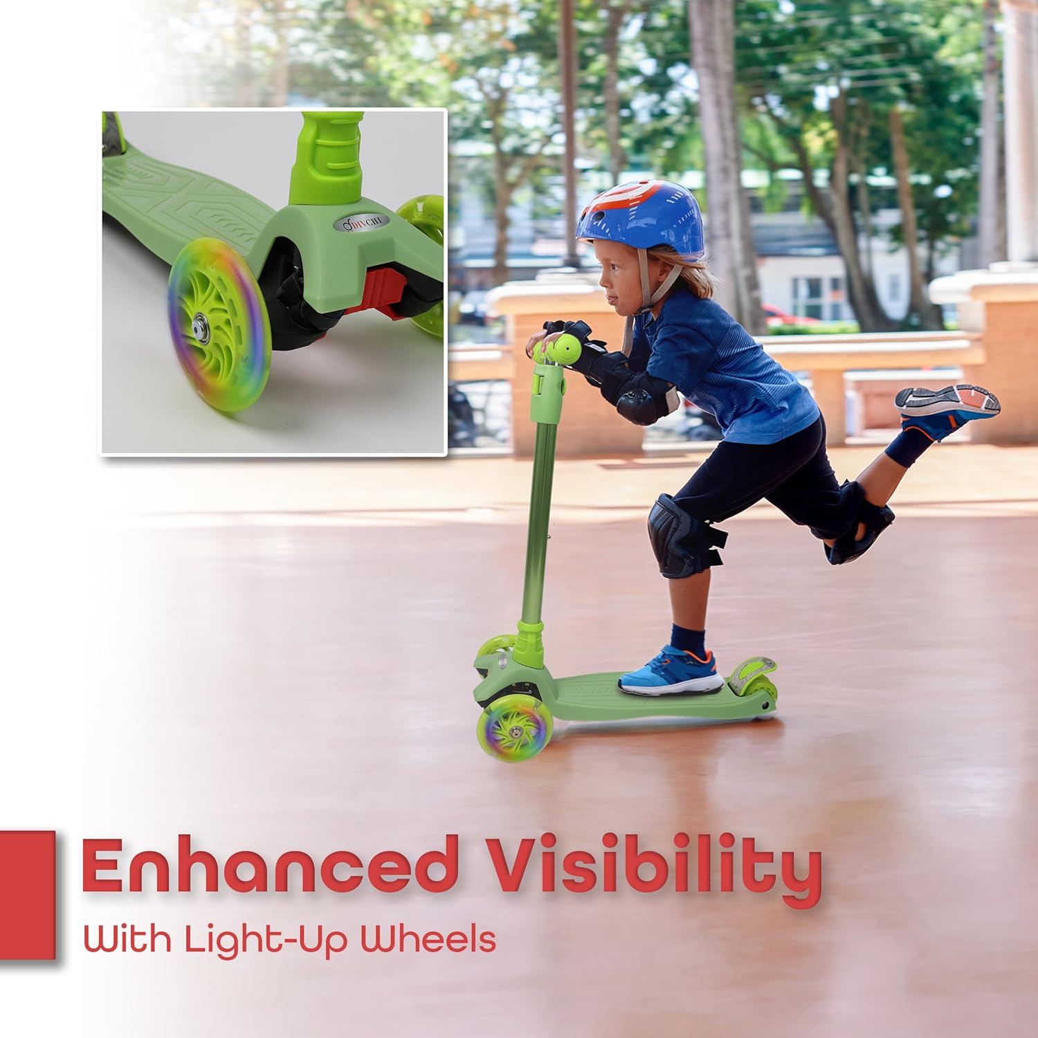 Scooter For Kids 3 Wheel Scooter For Girls & Boys, Kick Scooter With 4 Adjustable Height, Lean To Steer, Light Up Wheels Push Scooter For Children - DIVCHI