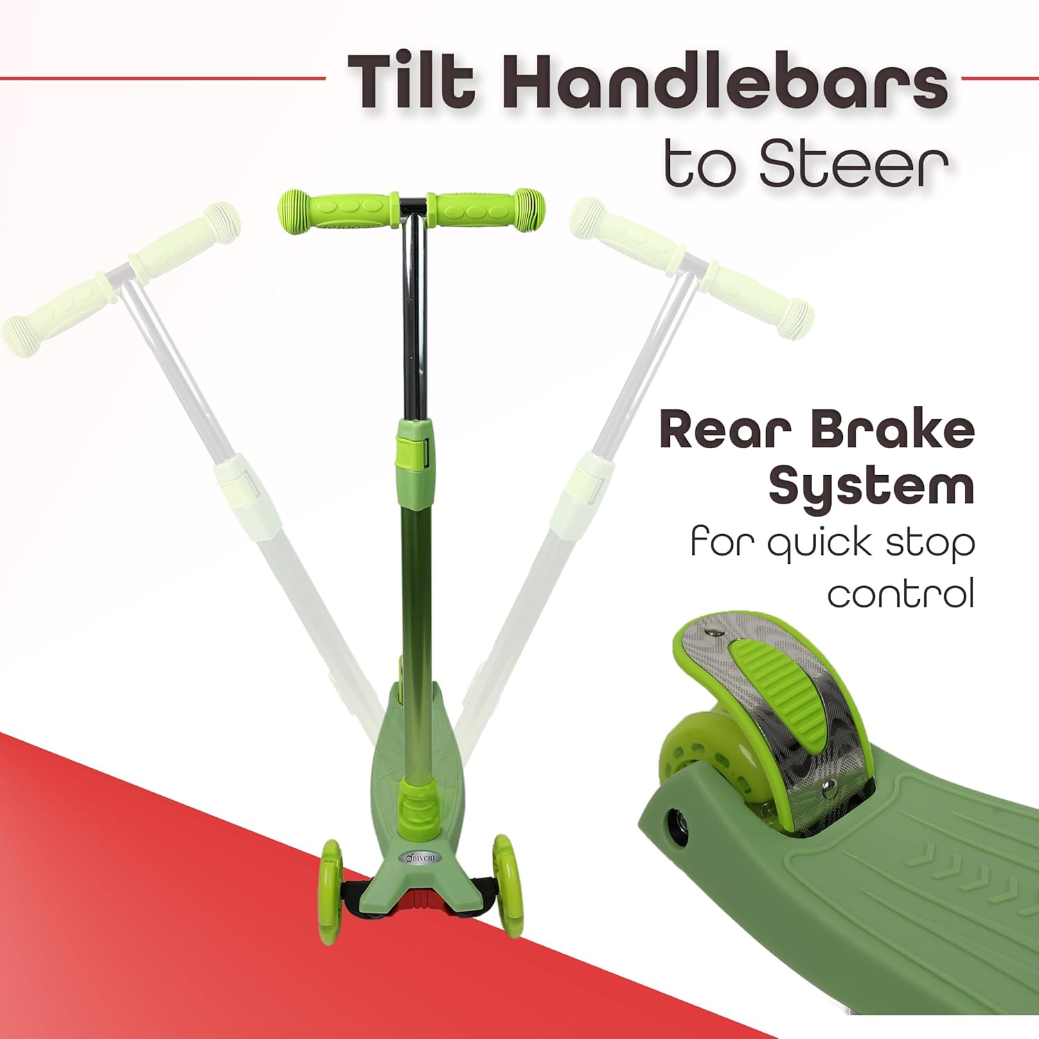 Scooter For Kids 3 Wheel Scooter For Girls & Boys, Kick Scooter With 4 Adjustable Height, Lean To Steer, Light Up Wheels Push Scooter For Children - DIVCHI