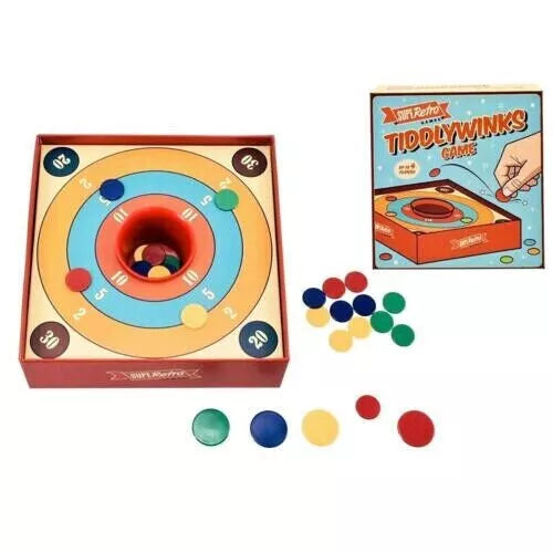4 PLAYERS RETRO TIDDLY WINKS GAME ADULTS / KIDS FUN ACTIVITY- PERFECT XMAS GIFT - DIVCHI