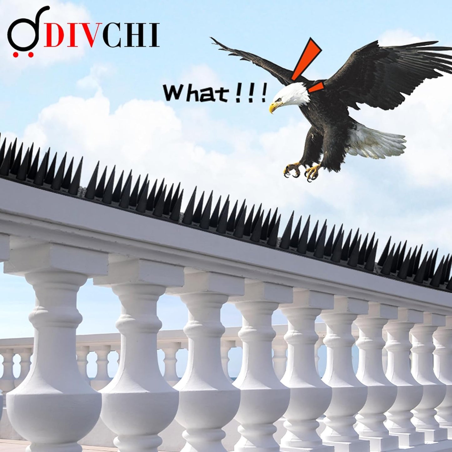 DIVCHI 20 Pcs Bird Spikes for Anti Pigeons And Birds, Fence Wall Spikes Garden Security Anti-Climb Cat Bird Intruder Pest Deterrent, Birds Fence Roof Tall Covers 33.5 x 4.5 x 3.7cm 5M (22.4ft)