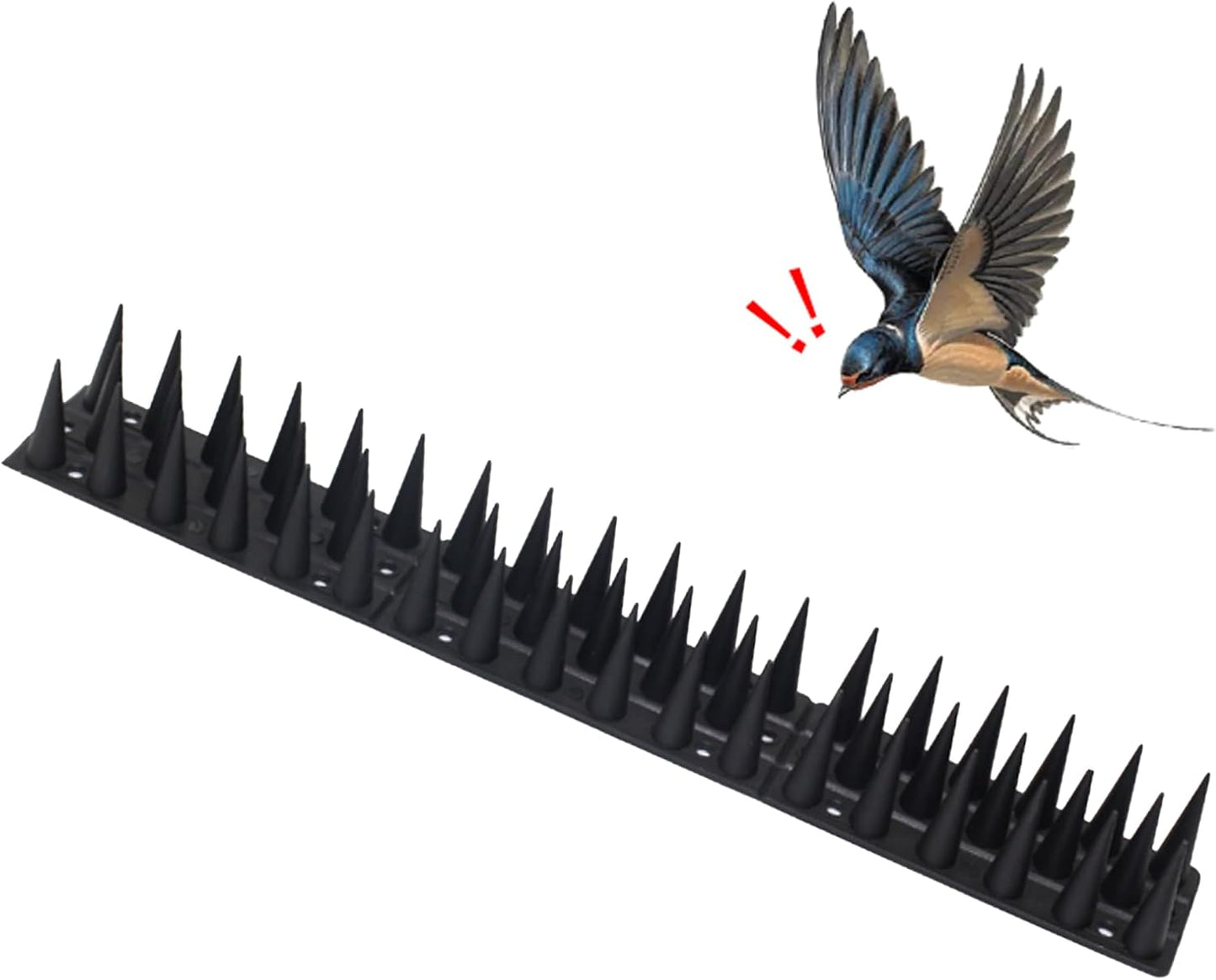 DIVCHI 20 Pcs Bird Spikes for Anti Pigeons And Birds, Fence Wall Spikes Garden Security Anti-Climb Cat Bird Intruder Pest Deterrent, Birds Fence Roof Tall Covers 33.5 x 4.5 x 3.7cm 5M (22.4ft)