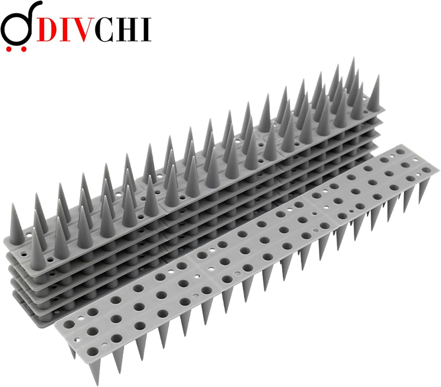 DIVCHI 20 Pcs Bird Spikes for Anti Pigeons And Birds, Fence Wall Spikes Garden Security Anti-Climb Cat Bird Intruder Pest Deterrent, Birds Fence Roof Tall Covers 33.5 x 4.5 x 3.7cm 5M (22.4ft)