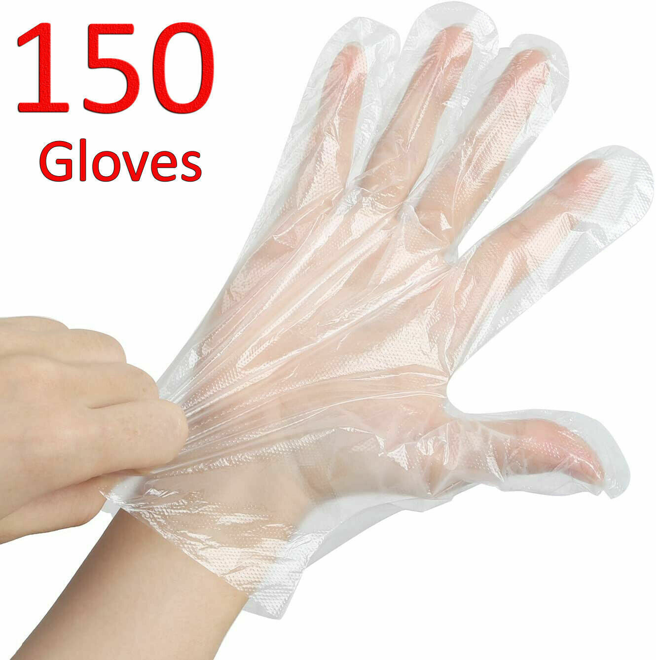150 pack Multipurpose Transparent Plastic Disposable Safety lightweight Gloves - DIVCHI