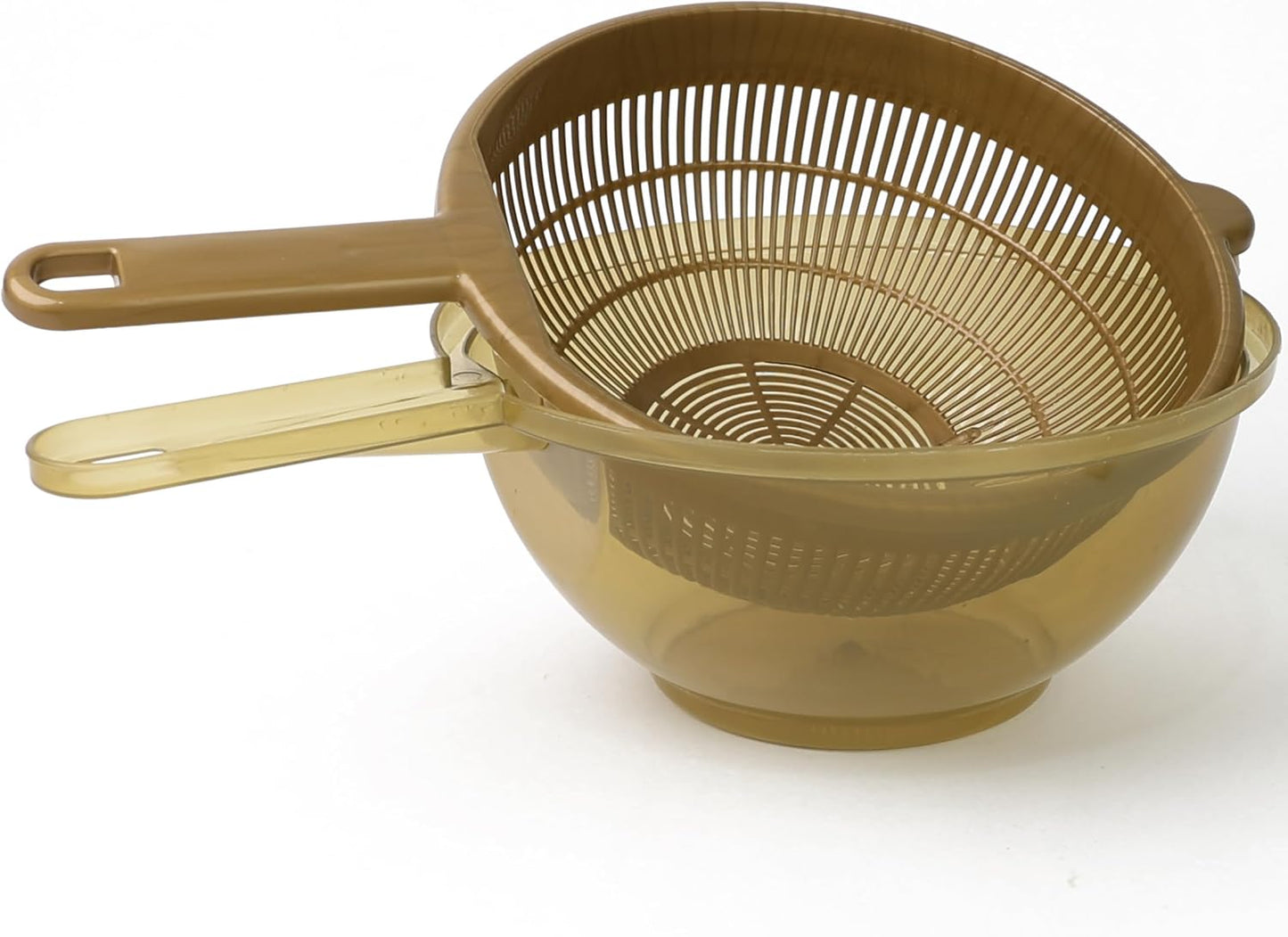 DIVCHI Colander Kitchen Food Strainers Bowl Sets with Handle Double-Layer Detachable Fruits Basket | Food Strainer | Collapsible Colanders | Vegetables Drainer (Blue) - DIVCHI