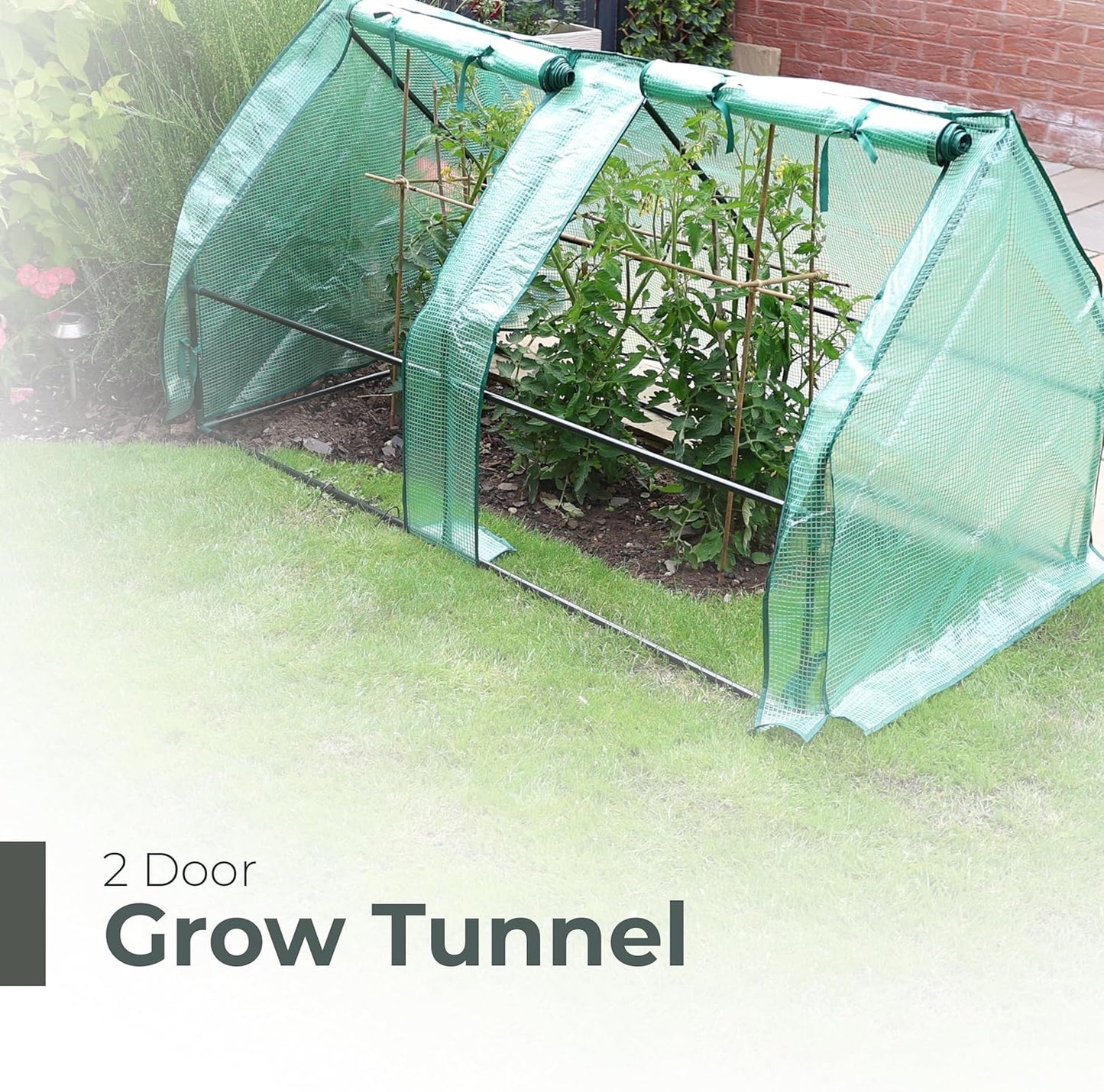 Mini Greenhouse Grow Tunnel With 2 Zipper Doors Vegetable Growhouse Plants Tent - DIVCHI