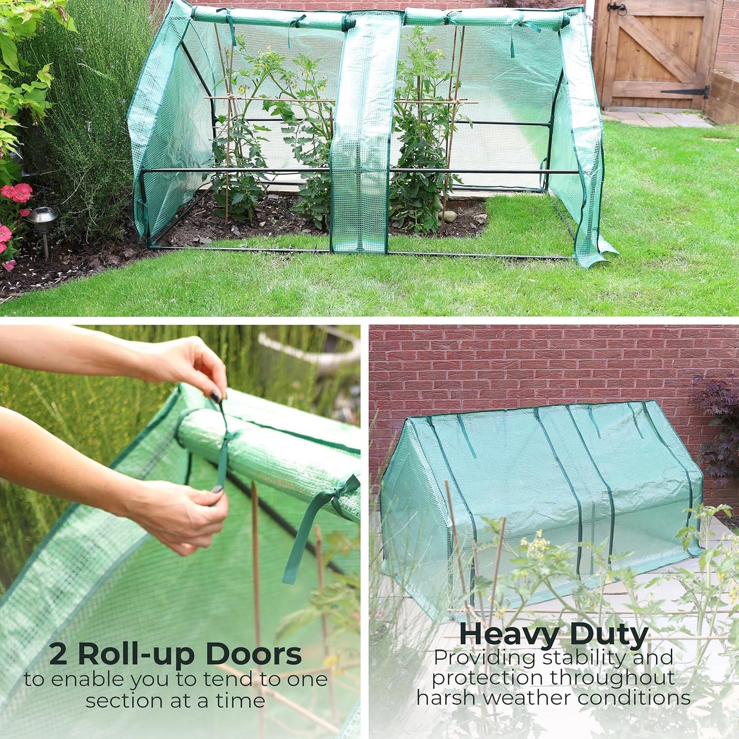 Mini Greenhouse Grow Tunnel With 2 Zipper Doors Vegetable Growhouse Plants Tent - DIVCHI