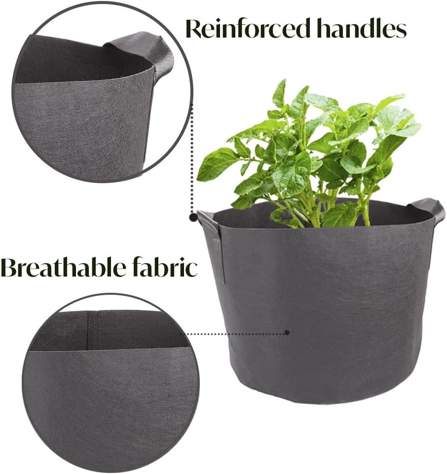 DIVCHI Vegetable Grow Bags,5 Pack Plant Grow Bags Breathable Garden Growing Bag - DIVCHI