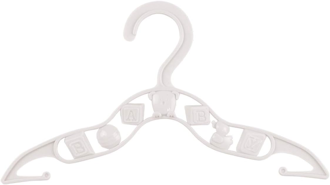 40 Pack Children's White Hangers Plastic Non Slip Tubular Kids Cloth Hangers - DIVCHI