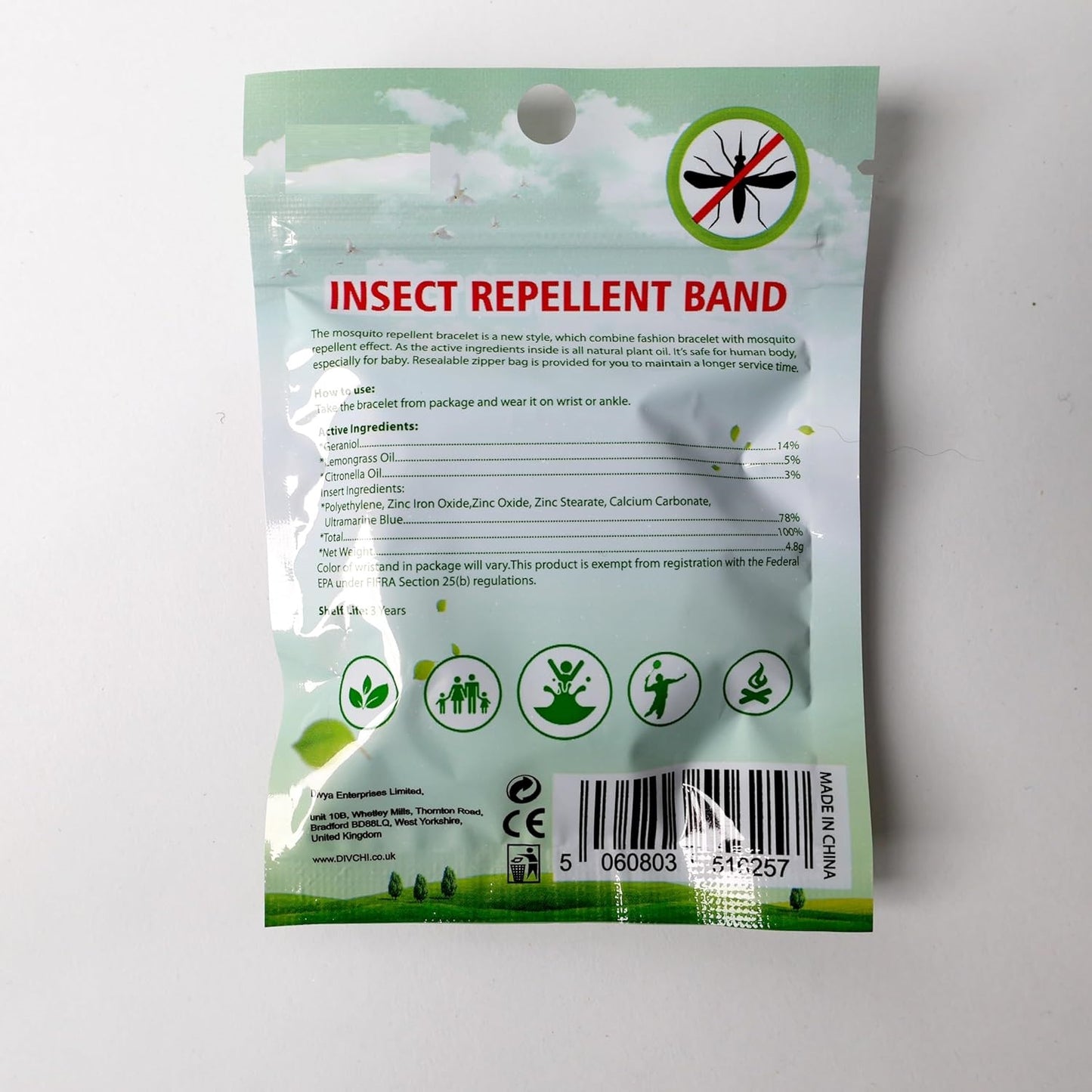 Mosquito Repellent Bracelet Bands Natural Waterproof Deet Free Anti Insect Bug Wristbands for Adults & Kids (Pack of 10) - DIVCHI